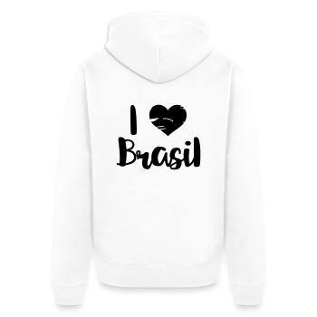 I love Brasil - Unisex Premium Organic Zip Hoodie - white - Back - Thijin (182cm)