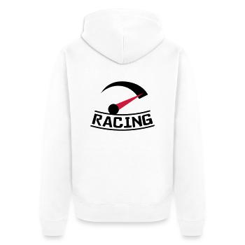 racing_gas - Unisex Premium Organic Zip Hoodie - white - Back - Thijin (182cm)