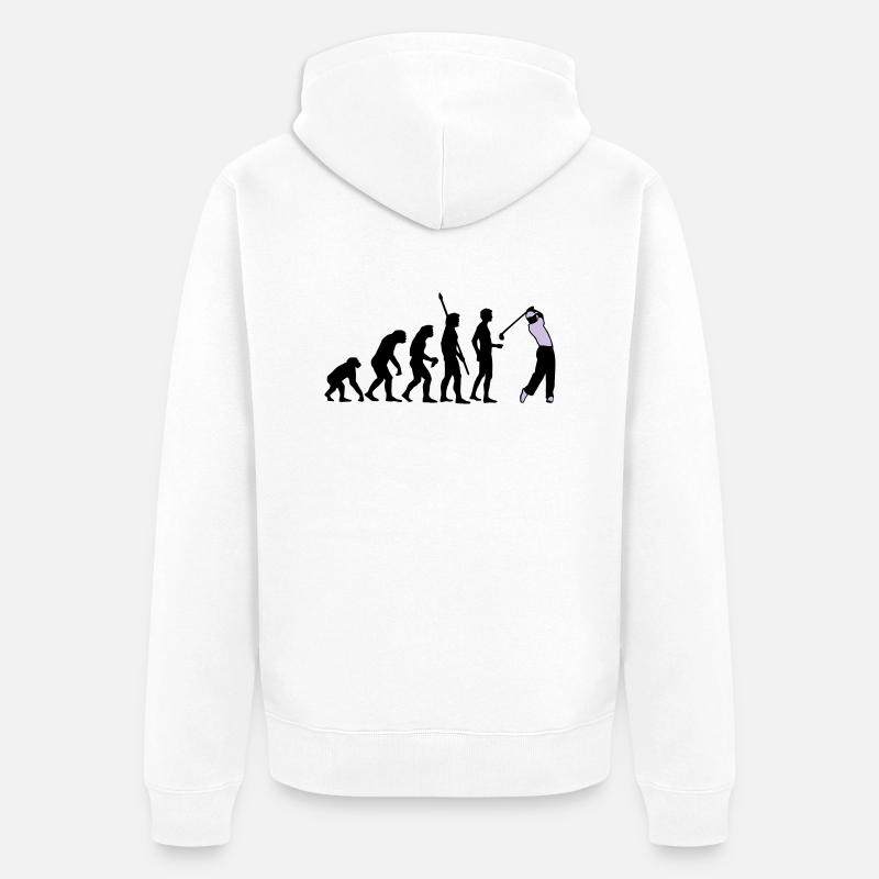 evolution_golf_b_2c - Unisex Premium Organic Zip Hoodie - white