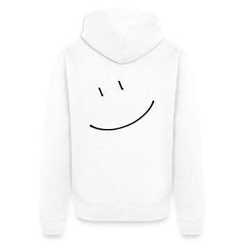 Smiley lachen (dh) - Unisex Premium Bio Zip Hoodie - Weiß - Hinten - Thijin (182cm)