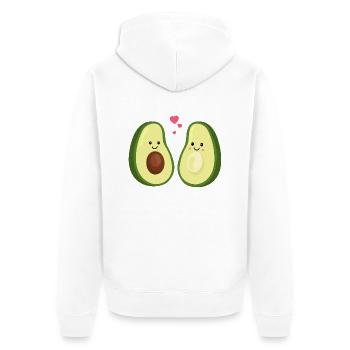 You complete me! Avocado - Liebe - Valentinstag - Unisex Premium Bio Zip Hoodie - Weiß - Hinten - Thijin (182cm)