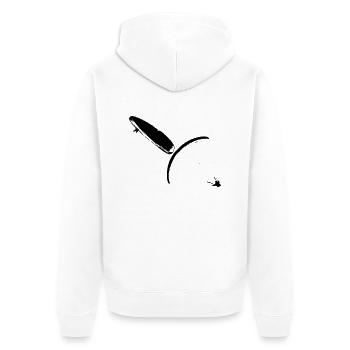 Paragliding Synchro Spiral - Unisex Premium Bio Zip Hoodie - Weiß - Hinten - Thijin (182cm)