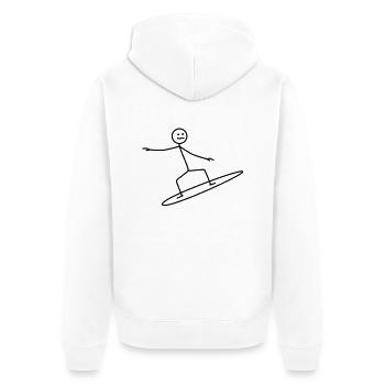 surfer - Unisex Premium Organic Zip Hoodie - white - Back - Thijin (182cm)