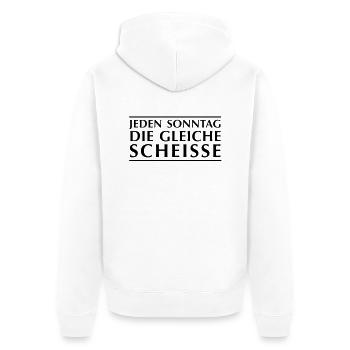 Chaque dimanche, la même merde - Veste à capuche bio Premium Unisexe - blanc - Dos - Thijin (182cm)