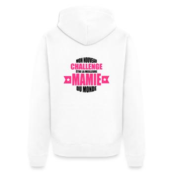 mon nouveau challenge être la meilleure mamie - Veste à capuche bio Premium Unisexe - blanc - Dos - Thijin (182cm)