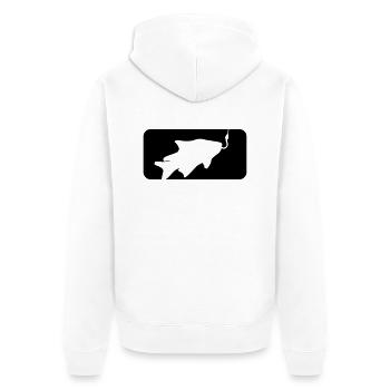 bouton sport logo attrapé pêche poisson nage - Veste à capuche bio Premium Unisexe - blanc - Dos - Thijin (182cm)