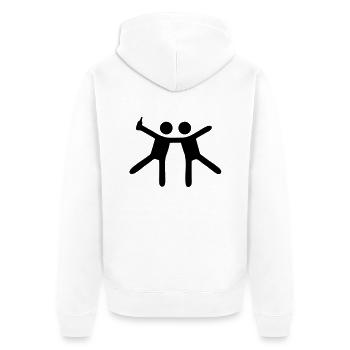 Trink Brüderlein ★ drunken people - Unisex Premium Bio Zip Hoodie - Weiß - Hinten - Thijin (182cm)