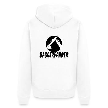 Bagger - Unisex Premium Bio Zip Hoodie - Weiß - Hinten - Thijin (182cm)
