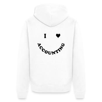 Buchhalter - Unisex Premium Bio Zip Hoodie - Weiß - Hinten - Thijin (182cm)