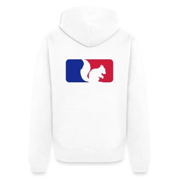 rongeur écureuil noir logo sport bleu - Veste à capuche bio Premium Unisexe - blanc - Dos - Thijin (182cm)