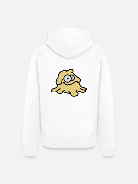 Dough Monster - Unisex Premium Organic Zip Hoodie - white