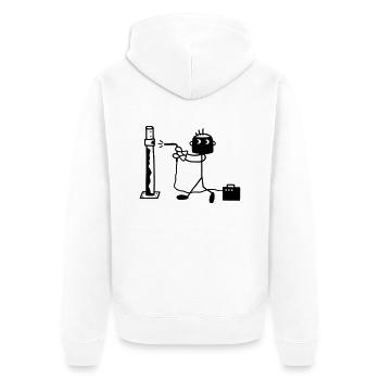 Welder - fitter - Unisex Premium Organic Zip Hoodie - white - Back - Thijin (182cm)