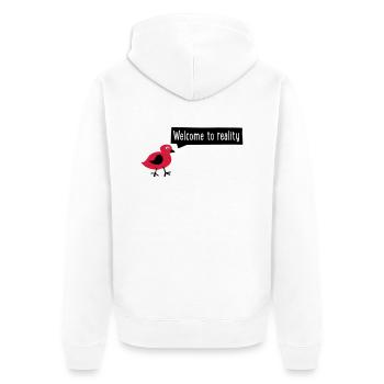 realité - Veste à capuche bio Premium Unisexe - blanc - Dos - Thijin (182cm)