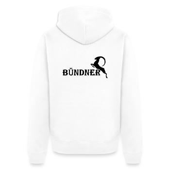Bündner - Unisex Premium Bio Zip Hoodie - Weiß - Hinten - Thijin (182cm)