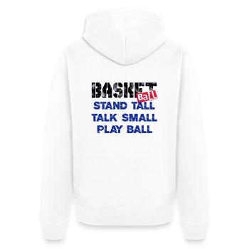basketball 05 - Unisex Premium Organic Zip Hoodie - white - Back - Thijin (182cm)
