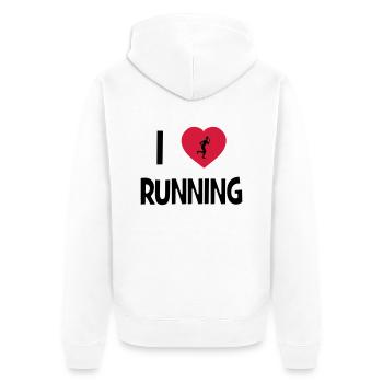 I Love Running - Unisex Premium Organic Zip Hoodie - white - Back - Thijin (182cm)
