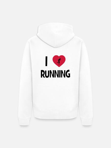 I Love Running - Unisex Premium Organic Zip Hoodie - white