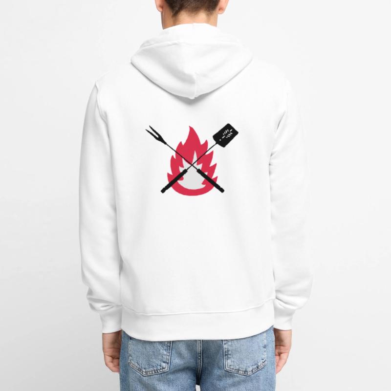 bbq cook tools fire on BBQ best gift idea Unisex Premium Bio Zip Hoodie