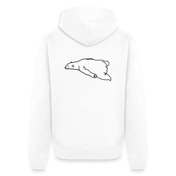 lazy_bear - Unisex Premium Organic Zip Hoodie - white - Back - Thijin (182cm)