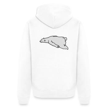 lazy_bear - Unisex Premium Organic Zip Hoodie - white - Back - Thijin (182cm)