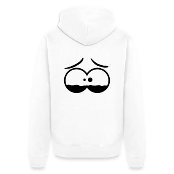 Sad Comic Face - Unisex Premium Bio Zip Hoodie - Weiß - Hinten - Thijin (182cm)