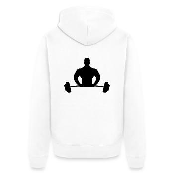 Bodybuilder Logo - Veste à capuche bio Premium Unisexe - blanc - Dos - Thijin (182cm)