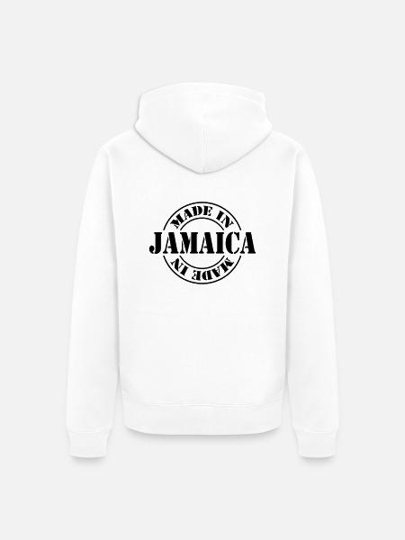 made in jamaica m1k2 - Unisex Premium Organic Zip Hoodie - white