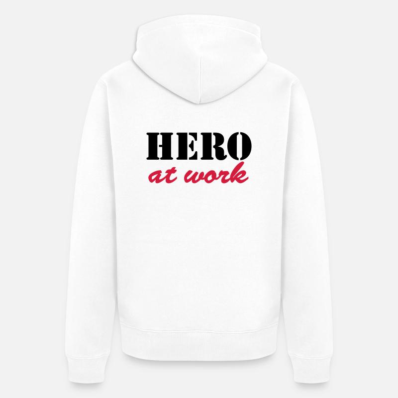 Hero at work - Veste à capuche bio Premium Unisexe - blanc