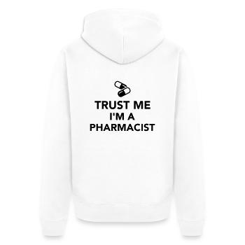 Apotheker - Unisex Premium Bio Zip Hoodie - Weiß - Hinten - Thijin (182cm)