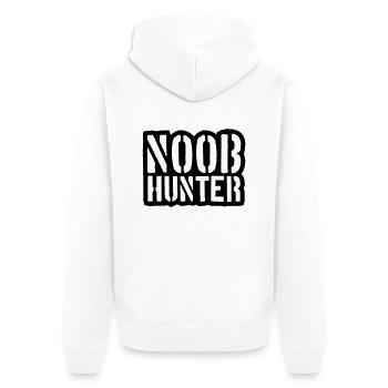 Shooter Noob Hunter Logo Design - Unisex Premium Bio Zip Hoodie - Weiß - Hinten - Thijin (182cm)