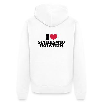 Schleswig Holstein - Unisex Premium Bio Zip Hoodie - Weiß - Hinten - Thijin (182cm)