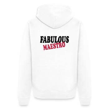 Fabulous maestro 111 - Unisex Premium Bio Zip Hoodie - Weiß - Hinten - Thijin (182cm)