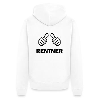 rentner - Unisex Premium Bio Zip Hoodie - Weiß - Hinten - Thijin (182cm)