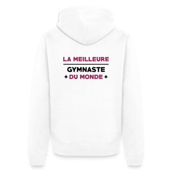Gymnastique / Gym / Gymnaste / Fitness / GRS - Veste à capuche bio Premium Unisexe - blanc - Dos - Thijin (182cm)