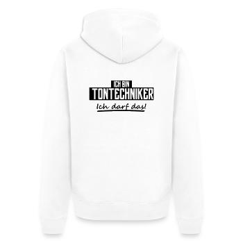 ich bin tontechniker - Unisex Premium Bio Zip Hoodie - Weiß - Hinten - Thijin (182cm)