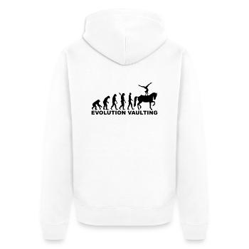 Voltigieren - Unisex Premium Bio Zip Hoodie - Weiß - Hinten - Thijin (182cm)