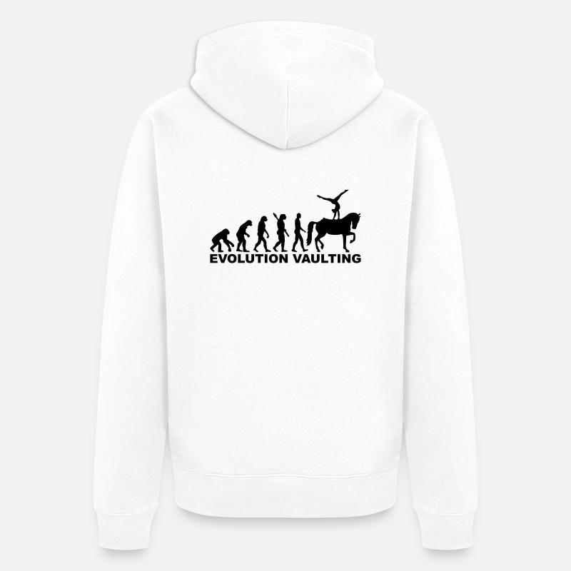 Evolution Vaulting - Unisex Premium Organic Zip Hoodie - white