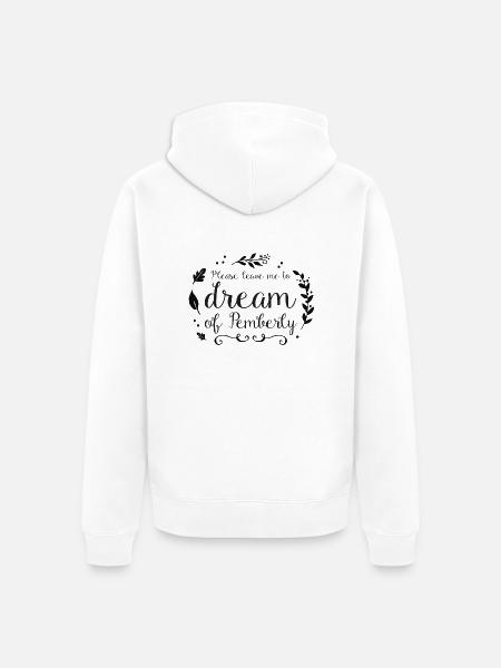 Lad mig drømme om Pemberley (hr. Darcy) - Premium økologisk unisex-hættejakke - hvid