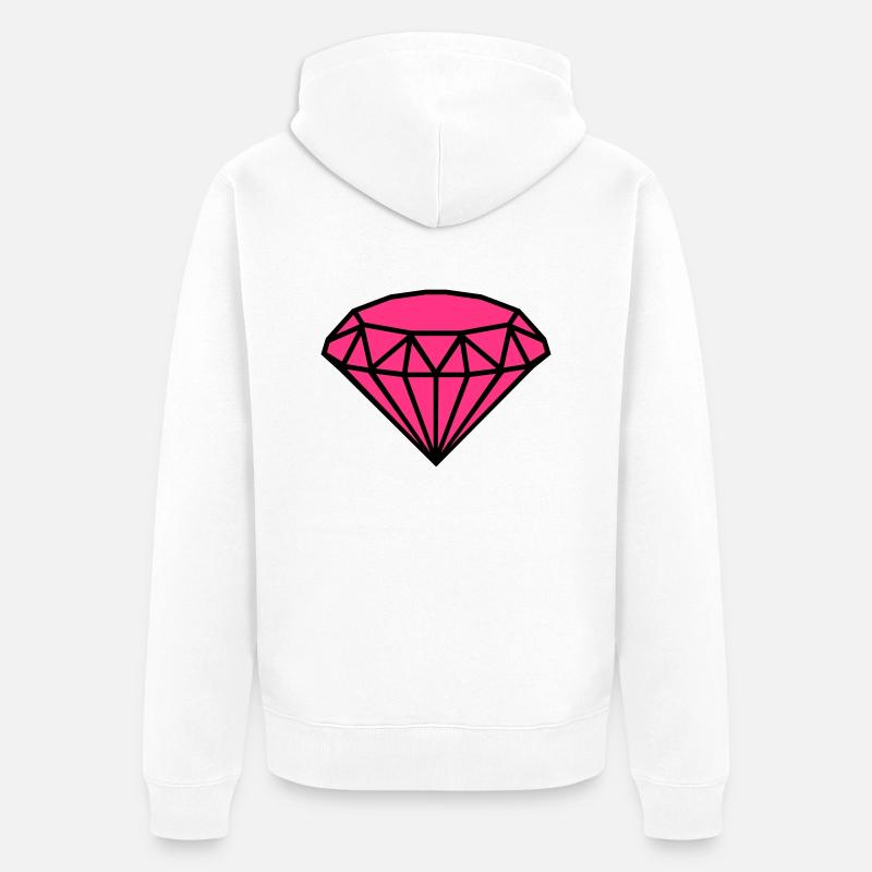 Diamant - Veste à capuche bio Premium Unisexe - blanc