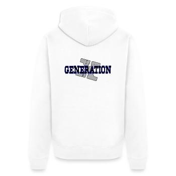GENERATION X Gift Idea - Unisex Premium Organic Zip Hoodie - white - Back - Thijin (182cm)