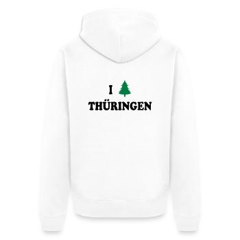 I Love Thüringen - Unisex Premium Bio Zip Hoodie - Weiß - Hinten - Thijin (182cm)