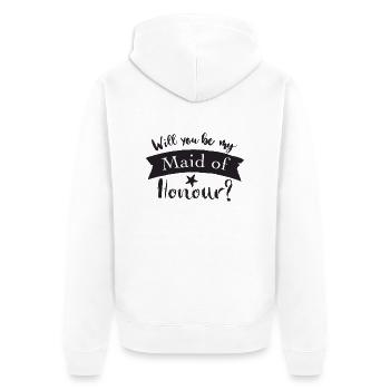 Serez-vous ma demoiselle d'honneur? - Veste à capuche bio Premium Unisexe - blanc - Dos - Thijin (182cm)