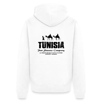 Tunesien - Tunisia - Unisex Premium Bio Zip Hoodie - Weiß - Hinten - Thijin (182cm)