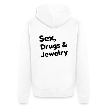 bijoutier / bijou / diamant / bijoutière - Veste à capuche bio Premium Unisexe - blanc - Dos - Thijin (182cm)