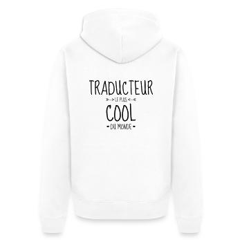 traducteur / traduction / traductrice / traduire - Veste à capuche bio Premium Unisexe - blanc - Dos - Thijin (182cm)