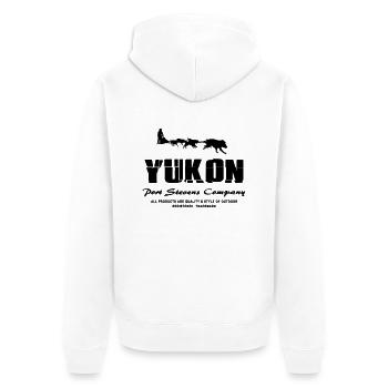 Huskys - Yukon - Canada - Unisex Premium Bio Zip Hoodie - Weiß - Hinten - Thijin (182cm)