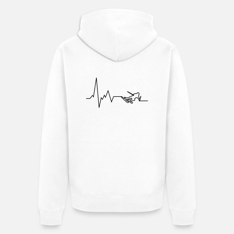 Ski de battement de cœur - Veste à capuche bio Premium Unisexe - blanc
