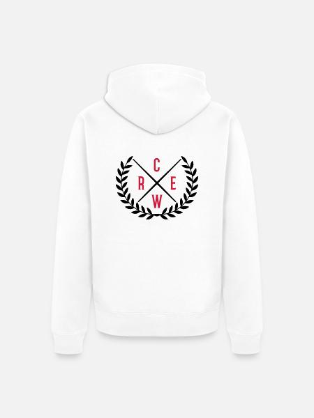crew kranz - Unisex Premium Bio Zip Hoodie - Weiß