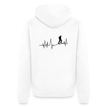 Ski heartbeat cadeau ski de randonnée ski - Veste à capuche bio Premium Unisexe - blanc - Dos - Thijin (182cm)