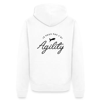 je peux pas j'ai agility - Veste à capuche bio Premium Unisexe - blanc - Dos - Thijin (182cm)